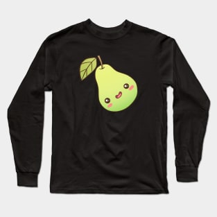 Cute pear illustration a fun fruit art Long Sleeve T-Shirt